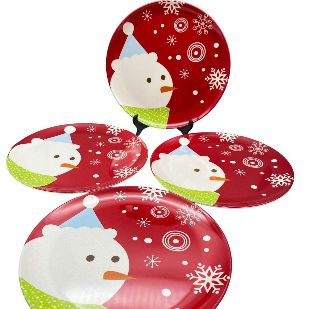 Target Be Merry Bird Melamine Bird dinner plates Christmas '08 Red Holiday‎